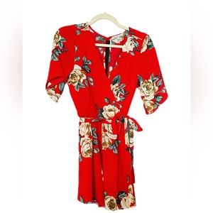 Charlotte Russe Floral Romper, Scalloped Neckline